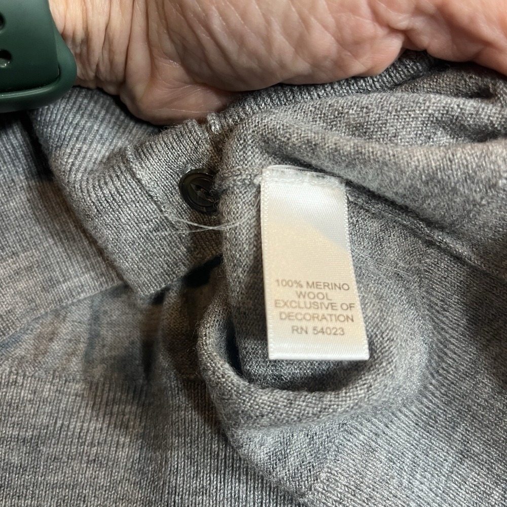 Banana Republic Extra Fine Merino Wool Exclusive Decoration Gray Cardigan Size S - Picture 4 of 9